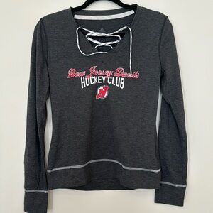 NEW Adidas NHL New Jersey Devils Lace-Up Top sz Medium